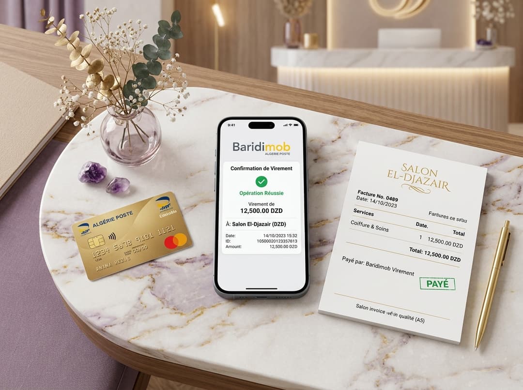 Confirmation de paiement Baridimob et carte Edahabia pour les salons algériens